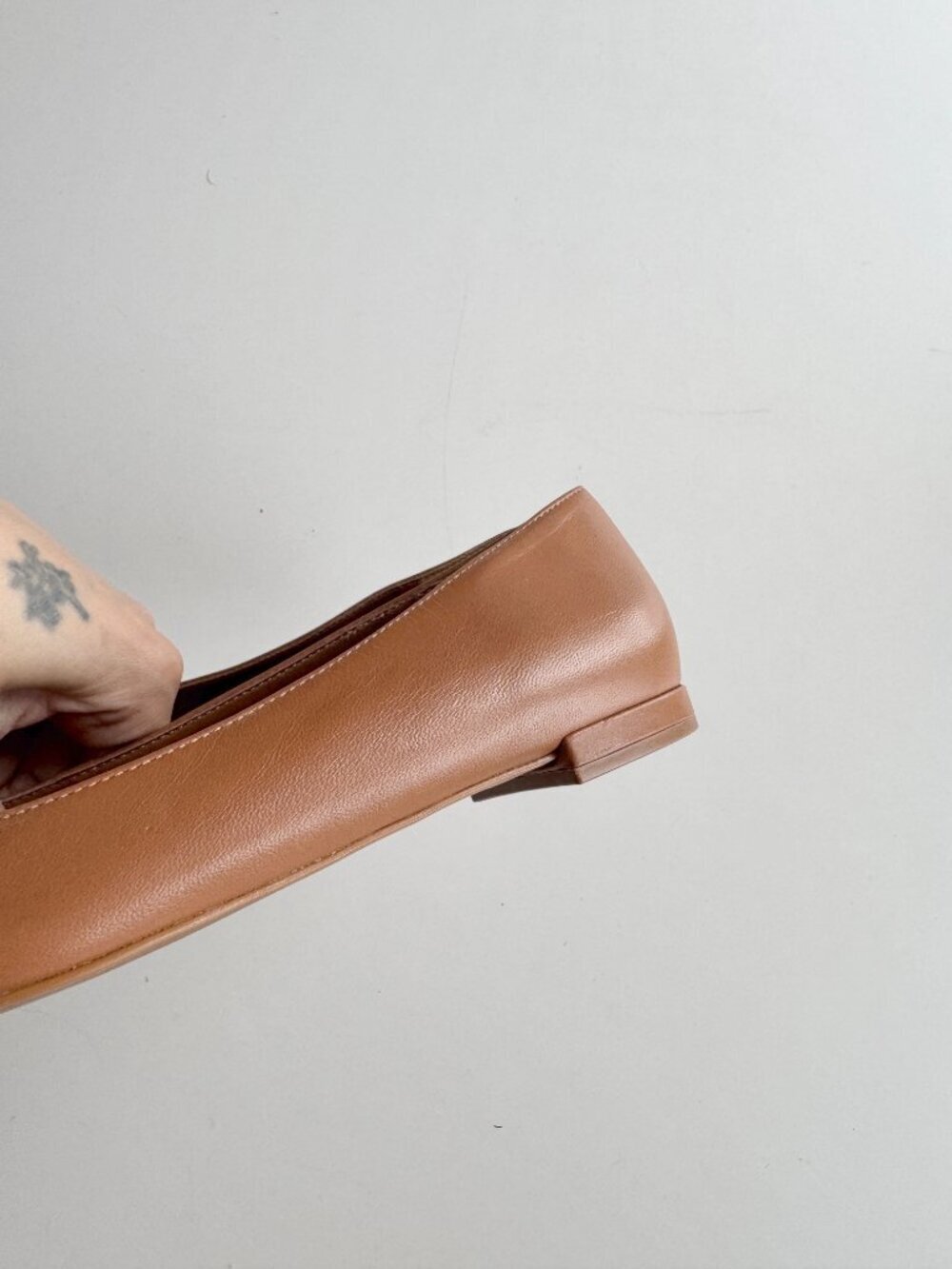 L'INTERVALLE Mulan Brown Leather Buckle Pointed Toe Ballet Flats, Size 8/39 - Picture 9 of 13